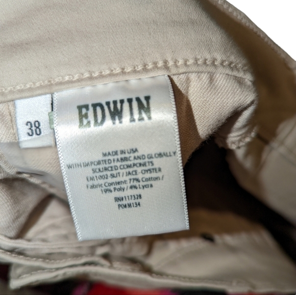 Edwin Jace Straight Beige Pants..Size 38/32 - Picture 6 of 8